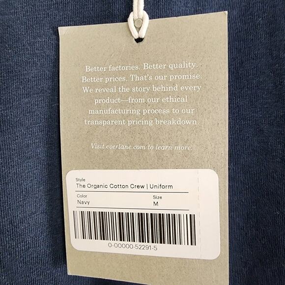NEW Everlane Uniform Men The Organic Cotton Crew Navy Blue Short Sleeve T-Shirt - Picture 5 of 8
